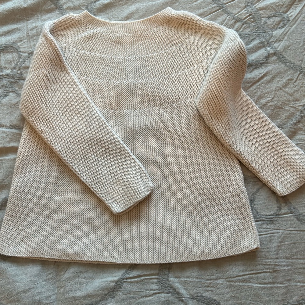 Zara Cream Crew Neck Sweater Plush Knit Casual Girls 10